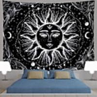 Wall Tapestry Art Decor Blanket Curtain Picnic Tablecloth Hanging Home Bedroom Living Room Dorm Decoration Polyster Print Sun Girl
