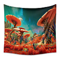 Wall Tapestry Art Decor Blanket Curtain Picnic Tablecloth Hanging Home Bedroom Living Room Dorm Decoration Polyster Red Mushroom Grass Beauty Views