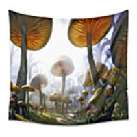 Wall Tapestry Art Decor Blanket Curtain Picnic Tablecloth Hanging Home Bedroom Living Room Dorm Decoration Polyster Red Mushroom Path Beauty Views