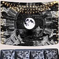 Wall Tapestry Art Decor Blanket Curtain Picnic Tablecloth Hanging Home Bedroom Living Room Dorm Decoration Polyster Sky Star Moon Clouds Views
