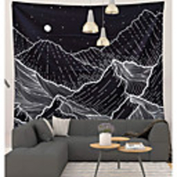 Wall Tapestry Art Decor Blanket Curtain Picnic Tablecloth Hanging Home Bedroom Living Room Dorm Decoration Polyster Sky Star Moon Mountain Peak Views