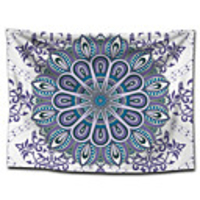 Wall Tapestry Art Decor Blanket Curtain Picnic Tablecloth Hanging Home Bedroom Living Room Dorm Decoration Polyster White Background Gray Color Bohemia Mandala View
