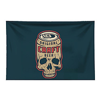 Wall Tapestry Art Decor Blanket Curtain Picnic Tablecloth Hanging Home Bedroom Living Room Dorm Decoration Skull Beer miniinthebox