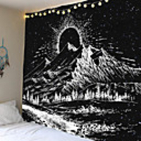 Wall Tapestry Art Decor Blanket Curtain Picnic Tablecloth Hanging Home Bedroom Living Room Dormitory Decoration Abstract Mountain Sun