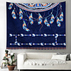 Wall Tapestry Art Decor Blanket Curtain Picnic Tablecloth Hanging Home Bedroom Living Room Dormitory Decoration Polyester Fiber Feather Navy