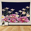Wall Tapestry Art Decor Blanket Curtain Picnic Tablecloth Hanging Home Bedroom Living Room Dormitory Decoration Polyester Fiber Floral Black Background