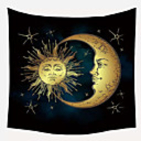 Wall Tapestry Art Decor Blanket Curtain Picnic Tablecloth Hanging Home Bedroom Living Room Dormitory Decoration Polyester Fiber Moon Sun
