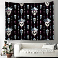Wall Tapestry Art Decor Blanket Curtain Picnic Tablecloth Hanging Home Bedroom Living Room Dormitory Decoration Polyester Fiber Skull Feather