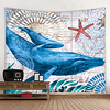 Wall Tapestry Wall Hanging Art Deco Blanket Curtain Hanging at Home Bedroom Living Room Decoration Astrolabe Shark Pattern miniinthebox