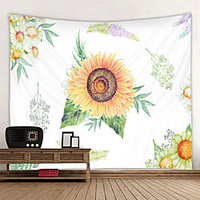 Wall Tapestry Wall Hanging Art Deco Blanket Curtain Hanging at Home Bedroom Living Room Decoration Hand Painted Sunflower Flowers miniinthebox