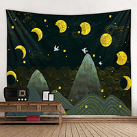 Wall Tapestry Wall Hanging Art Deco Blanket Curtain Hanging at Home Bedroom Living Room Decoration Lunar Eclipse miniinthebox