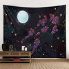 Wall Tapestry Wall Hanging Art Deco Blanket Curtain Hanging at Home Bedroom Living Room Decoration Night Moon Flower Branch with Fireflies miniinthebox