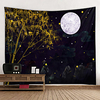 Wall Tapestry Wall Hanging Art Deco Blanket Curtains Hanging at Home Bedroom Living Room Decoration Dark Night Moonlight Bamboo miniinthebox