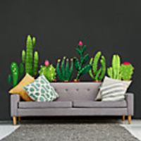 WallDecals Decor Vinyl DIY Cactus Wall Stickers Removable Waterproof Wallpaper Decals Art Easy Peel Stick for Kids Room Living Room Bedroom