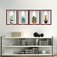 WallDecals Decor Vinyl DIY Cactus Wall Stickers Removable Waterproof Wallpaper Decals Art Easy Peel Stick for Kids Room Living Room Bedroom