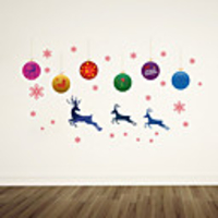 WallDecals Decor Vinyl DIY Christmas Elk Wall Stickers Removable Waterproof Wallpaper Decals Art Easy Peel Stick