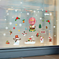 WallDecals Decor Vinyl DIY Christmas Santa Claus Wall Stickers Removable Waterproof Wallpaper Decals Art Easy Peel Stick