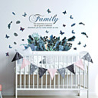 WallDecals Decor Vinyl DIY Green Tree Leaves Wall Stickers Removable Waterproof Wallpaper Decals Art Easy Peel Stick for Kids Room Living Room Bedroom