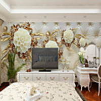 Wallpaper / Mural / Wall Cloth Canvas Wall Covering - Adhesive required Floral / Art Deco / 3D