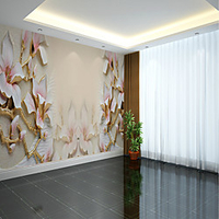 Wallpaper / Mural / Wall Cloth Canvas Wall Covering - Adhesive required Floral / Pattern / 3D