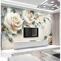 Wallpaper 3D Photo Art Mural Wall Covering Light Pink Rose Flower Decoration Décor Living Room Bedroom Dorm
