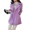 warm solid fare swing wool trench pea coat jacket overcoat outwear purple 2xl miniinthebox