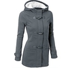 warm windbreaker, leegor lady wool slim coat thickening horns deduction outwear (l,  dark grey) miniinthebox