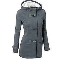 warm windbreaker, leegor lady wool slim coat thickening horns deduction outwear (l,  dark grey) miniinthebox