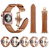Watch Band for Apple Watch Series 6 SE 5 4 3 2 1 Apple Butterfly Buckle Genuine Leather Wrist Strap