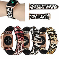 Watch Band for Apple Watch Series 6 SE 5 4 3 2 1 Apple Classic Buckle Silicone Wrist Strap Leopard Grain