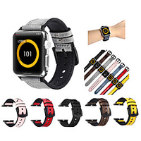 Watch Band for Apple Watch Series 6 SE 5 4 3 2 1 Apple Sport Band Silicone / Genuine Leather Wrist Strap