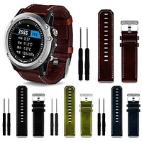 Watch Band for Fenix 3 / Garmin Tactix / Garmin Descent Mk1 Garmin Leather Loop Genuine Leather Wrist Strap
