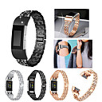 Watch Band for Fitbit Charge 2 Fitbit Sport Band / Jewelry Design Stainless Steel / Ceramic Wrist Strap