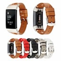 Watch Band for Fitbit Charge 3 Fitbit Classic Buckle Genuine Leather Wrist Strap