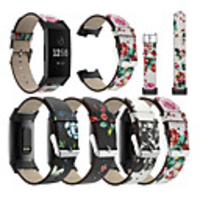 Watch Band for Fitbit charge3 / Fitbit Charge 4 Fitbit Sport Band / Leather Loop / Modern Buckle Quilted PU Leather Wrist Strap