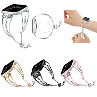 Watch Band for Fitbit Versa / Fitbit Versa Lite / Fitbit Versa 2 Fitbit Jewelry Design Stainless Steel Wrist Strap