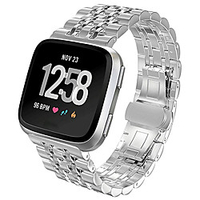 Watch Band for Fitbit Versa / Fitbit Versa Lite Fitbit Butterfly Buckle Metal / Stainless Steel Wrist Strap