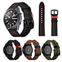 Watch Band for Galaxy Watch 3 45mm / Galaxy Watch 3 41mm Samsung Classic Buckle Genuine Leather Wrist Strap