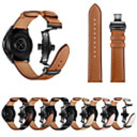 Watch Band for Gear Sport / Gear S3 Frontier / Gear S3 Classic LTE Samsung Galaxy Leather Loop Stainless Steel / Genuine Leather Wrist Strap