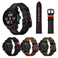 Watch Band for Huami Amazfit Pace Watch Huami Amazfit Stratos Smart Watch 2 2S Amazfit Leather Loop Genuine Leather Wrist Strap
