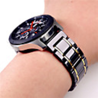 Watch Band for Samsung Gear S3 Samsung Galaxy Classic Buckle / Business Band Stainless Steel / Ceramic Wrist Strap