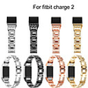 Watch Band Wrist Strap For Fitbit Charge 2 Metal Stainless Steel Rhinestone Bracelet Wristband