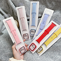 Watch Case Strap for iWatch 6 SE 5 4 40 44mm Tempered Glass Watch Cover Silicone Watchband for Apple Watch 3 2 1 38 42mm miniinthebox
