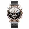 watch functional sub dials men stainless steel watches, luxury business fashion analog wristwatches, dailylife waterproof rose gold