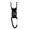 Water Bottle Locking Carabiner with Compass - Black