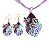 Water-Drop Flowers Metal Oil Drip Earring Nacklace Suit