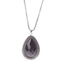 Water-drop Gem Antique Silver Necklace
