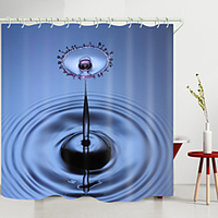 Water Drop Pattern Digital Printing Shower Curtain Shower Curtains Hooks Modern Polyester New Design