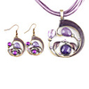 Water-Drop Resin Metal Oil Drip Earring Nacklace Suit