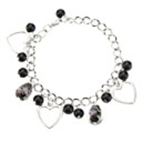 Water Drop Shape Coloured Glaze with Glass Bead Bracelet
